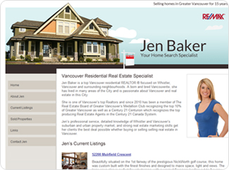 Sample website for real estate agent